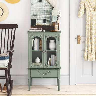 Green accent deals cabinet